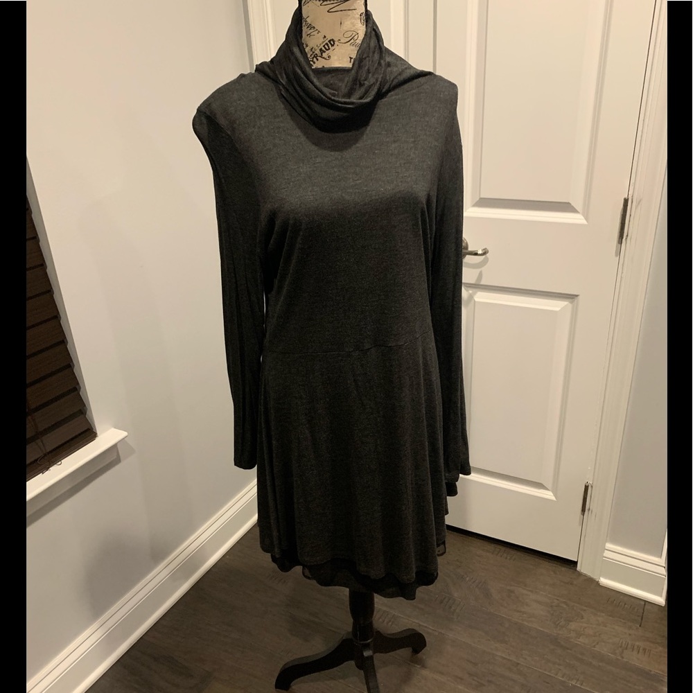 Kensie - Turtle neck dress with layered skirt